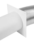 Heavy Duty Plastic Duct Connector Flange For Round Vent 4 Inch Easy Install DIY Wall Plate Adapter For HVAC Exhaust And Intake Coupling Airflow Fitting For Ventilation And Cooling Systems, white wall-mounted duct flange