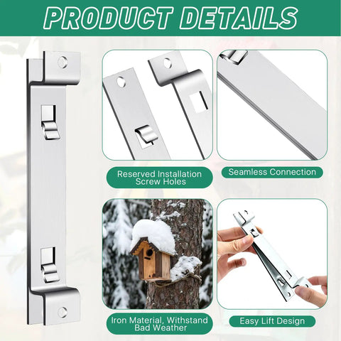 6 Set Heavy Duty Bird House Hanger Brackets Galvanized Steel Weatherproof Mounting Kit With Screws For Easy, No Fuss Hanging And Secure, Stable Placement Of Bird Houses, Nesting Boxes, And Feeders
