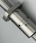 Close-up of Beefy Precision Ballscrew Set 350mm For CNC Machines And 3D Printers with end-machined ballnut housing.
