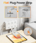 Image showing Massive Heavy Duty Surge Protector Power Strip With Twelve Roomy Outlets And Six Fast Charge USB Ports behind couch.