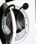 Keep Front Load Washer Door Open With Magnetic Door Prop And Flexible Hose on washing machine, enhancing airflow.