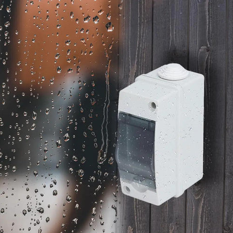 Two Way Breaker Box Din Rail MCB Distribution Protection Box Rugged IP65 Waterproof Electrical Junction Enclosure, wall mounted outdoors