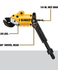 DEWALT metal shear/cutter drill attachment with 360° swivel head and 1/4 in hex shank for 18GA metal (yellow/black)
