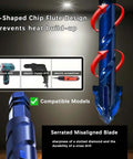 8-pack serrated masonry drill bit set, 1/4–9/16 in, blue, Amazon brand