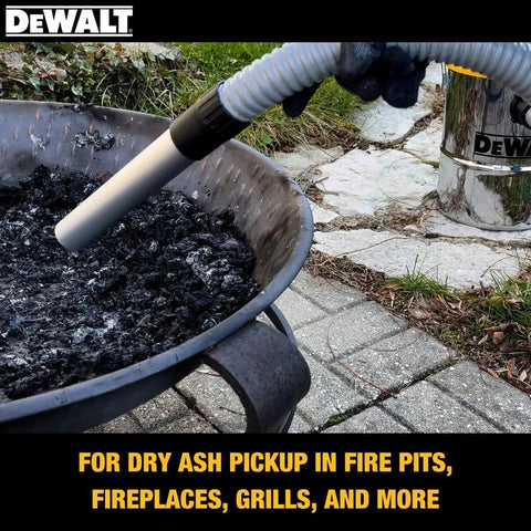 Tough As Nails Ash Vacuum With 4 Gallon Metal Canister And 4 HP Motor cleaning ash from a fire pit outdoors
