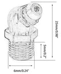 Heavy Duty M6 X 1mm 45 Degree Brass Hydraulic Zerk Grease Nipple Fitting Set Of 15 For Machinery And Equipment Hardened Brass Smooth Flat Mouth Anti Slip Thread Corrosion Resistant Built To Last For Auto Shops And Factories. Close-up illustration with dimensions