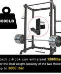 Bottom Reinforced J Hooks For 2x2 Power Rack With 5/8 Or 1 Inch Holes Rubber Pads And Beefed Up Heavy Duty Attachments Featured