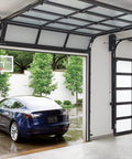 Slick Wall Mounted Smart Garage Door Opener With Rock Solid Battery Backup Ultra Silent Direct Drive Motor in garage.