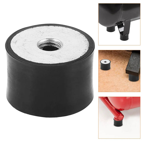 4 Pack Rubber Anti Vibration Mounts With Female Threads For Air Compressors And Industrial Equipment Cylindrical Silent Buffer Pads Heavy Duty Shock Absorbers For Vibration Isolation, black rubber and metal, 3.00x3.00x2.00 cm