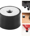 Heavy Duty Rubber Vibration Isolator Mounts With Double Ended Internal Thread Nuts For Air Compressors And Industrial Equipment Noise Reduction, Shock Absorber Pads And Anti Vibration Feet, black rubber mount