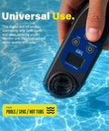 Digital Pool Test Kit For Swimming Pools Spas And Hot Tubs Delivers Dead On Results For PH Free Chlorine And Calcium Levels, testing water in a pool.