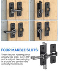 Built Tough Heavy Duty Zinc Alloy Gate Latch Lock for Barn Doors showing 180 Degree Flip Latch in Matte Black