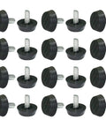 Premium Adjustable Leveling Feet With Screw On Mount M6 Thread Furniture Shim Tough Plastic And Metal Build For Cabinet And Washer Height Adjustment Comes With 20 Rock Solid Pieces To Kill The Wobble For Good, showing 20 durable leveling feet with steel and plastic components.