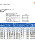 Rock Solid Long Type Linear Motion Ball Bearing Aluminum Slide Bushing Block For CNC and 3D Printer Shafts SCS8LUU SCS10LUU SCS12LUU dimensions and specs chart
