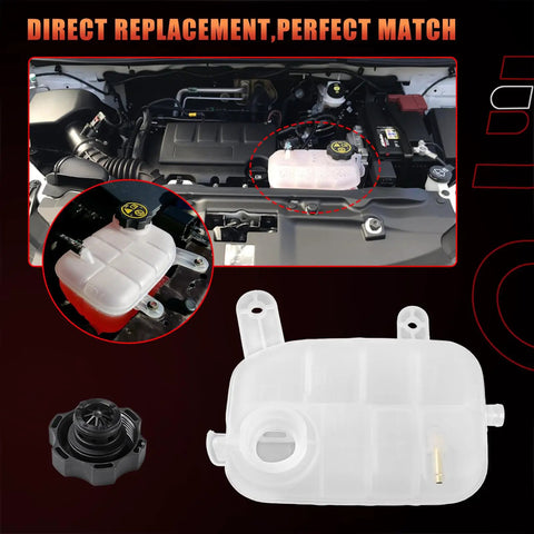 Installed Coolant Reservoir Tank With Cap for Buick Encore and Chevy Trax 2013 to 2021 1.4L 1.8L Engine Replacement
