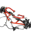 Beefed Up 4WD Rear CV Axle Shaft And Suspension Brake Kit for ATV UTV Go Kart Quad Buggy Golf Cart showing red suspension arms and disc brakes