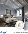KnLnny Ware Recessed Lighting, Ajustable Eyeball recessed Light with Junction Box in a cozy bedroom setting.
