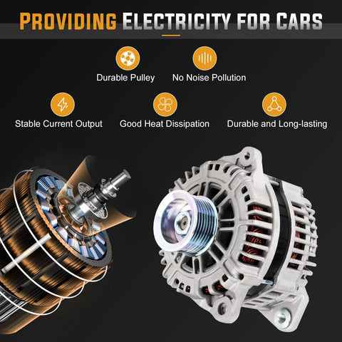 Alternator Replacement For Frontier 2005-2007 4.0L, Pathfinder 2005-2007 4.0L, Xterra 2005-2007 4.0L, 110 Amp 12V, CW Rotation