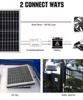 10W Portable Solar Panel Charger For 12V Battery And Gate Opener with connection diagram and applications in Dc fan and gate opener