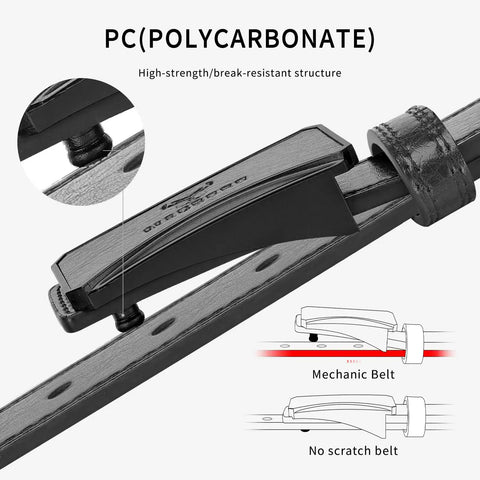 TSA Approved Nickel Free Hypoallergenic Plastic Belt With No Metal Buckle For Men Black Leather Look Breeze Through Airport Security Scratch Resistant Comfortable Fit Belt That Wont Dig In Or Cause Allergies.