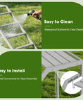 Chicken Perch With Ladder And Swing For Coop Roosting Bars For Chickens Enrichment Toy, showing waterproof surface and metal connectors.