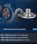 Pair Front Wheel Bearing And Hub Assembly For Honda Accord 1998-2002 Acura TL 1999-2003 Acura CL 2001-2003 Non ABS 5 Lug
