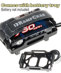 Beefed Up Carbon Fiber Universal Chassis Frame Kit For One Eighteenth RC Crawler TRX4M Upgrade showing battery tray and holder