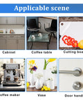 Heavy Duty Adhesive Non Slip Bumper Dots For Glass Tables And Cabinets Provide Dang Good Grip on cabinet, coffee table, and door handle.