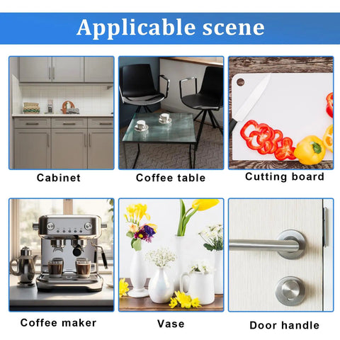 Heavy Duty Adhesive Non Slip Bumper Dots For Glass Tables And Cabinets Provide Dang Good Grip on cabinet, coffee table, and door handle.