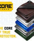 Stack of multi-colored tarps showcasing silver Ultra Tough 20 Mil Tarp Cover, Waterproof And UV Resistant, Tear Proof Poly Tarpaulin