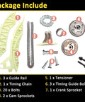 Beefed Up Engine Timing Chain Kit With Camshaft Adjusters And VVT Sprockets For Mini Cooper Countryman R60 Paceman R61 parts layout.