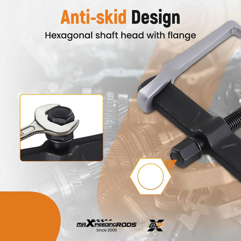 12 Inch 2 Jaw Gear Puller Reversible Bearing Puller Tool with anti-skid hexagonal shaft and wrench demonstration