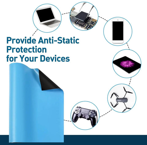 Anti Static Mat Kit With Heat Resistant ESD Mats Pro Grade Wrist Strap Grounding Cord And Soldering Table Pad for devices