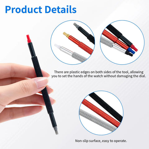 Watch Hands Repair Tool Kit With 5 Precision Hole Pusher Tools for Hour Minute Second Hands Alignment Pro Grade Watchmakers Set