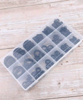 125 Piece Rubber Grommet Seal Ring Set In Plastic Box Black For Faucets Hoses Drains And Panels DIY Friendly Gasket Kit Heat Resistant Ultra Elastic Seals Storage Case Included black rubber rings in compartment box