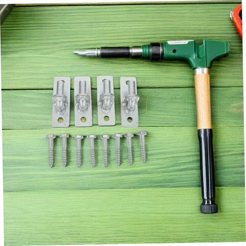 Heavy Duty Wall Mount Gate Hinges With 12.7mm Hole And Screws 4 Pieces Weather Resistant Iron Gate Hardware For Wood Or Metal Fences Multipurpose Post Hinge Kit For Outdoor Use, shown with screws