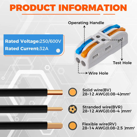 84 Piece Lever Wire Connector Kit For Quick Connects Reusable Compact Splicing For 28 12 AWG Wiring With Easy Toggle Levers