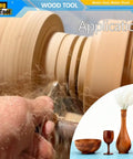 Parting and Grooving Wood Turning Tool for Lathe Pros, 19.68 inch length in action creating precise slots in wood block on lathe