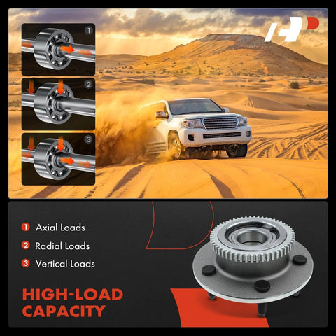 Beefed-Up Front Wheel Bearing And Hub Assembly With ABS Ring For Dodge Ram 1500 2000 2001 5-Lug RWD 2-Pack High-Load Capacity
