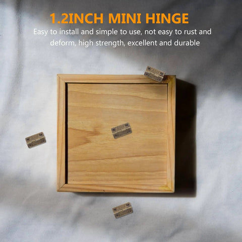 Antique Copper Mini Box Hinges Set 2 Inch With Screws For Jewelry Boxes Drawers And Wooden Chests Perfect For DIY Crafts And Small Projects 50 Piece Kit By ELEOUTI
