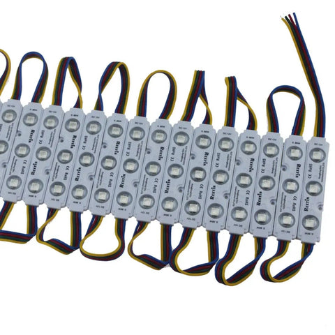200 Pack 12V RGB 5050 LED Module Lights With Three LED Emitters, Waterproof Peel And Stick Backing For Easy Install