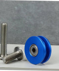 Blue Aluminum Alloy U Groove Bearing Pulley For Cable Systems With Dual Bearings - Quiet, Smooth Roller For Gym Attachments