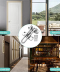 Built Tough Zinc Alloy Door Chain Lock For Front Door With Swing Bar Guard, shown with various door types