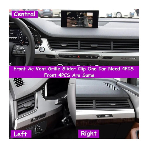 AC Vent Grille Clip Replacement Kit For Audi Q7 2016 Through 2019 4M1820901 DIY Friendly Easy Install Durable Air Outlet Paddle Clips central front vent clips