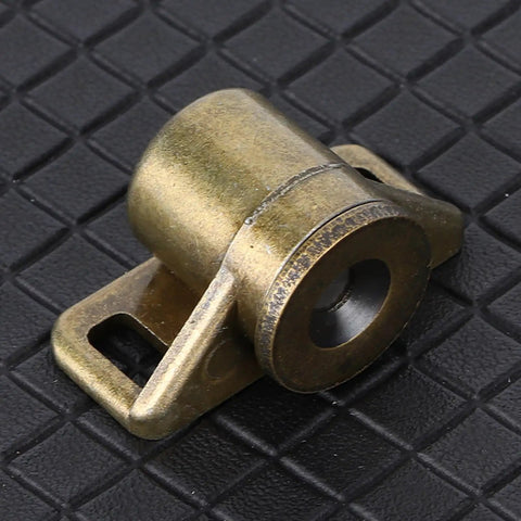 Close-up of Vintage Gold Zinc Alloy Cabinet Door Catch Set Four Pcs With Beefy Magnetic Seal Keeps Cabinets Wardrobes Closets Secure