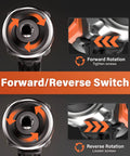 Forward and reverse switch on Corded One Half Inch Impact Wrench With Detent Ball Anvil, 320 Ft Lbs Max Torque, 12V Brushless Power Gun
