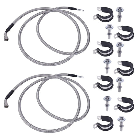 Fuel Supply Line Assembly Kit That Fixes Your Chevy Silverado Or GMC Sierra 1500 Truck From 2004 To 2007 Classic Models Perfect For V8 Gas Engines Without E85 Flex Fuel Issues. braided steel fuel line kit with clamps and bolts
