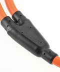 Close-up of NEMA 14-30P to 14-30R and 14-50R splitter cord junction, 30 Amp dual outlet adapter for EV chargers, dryer, and RV