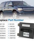 Fuel Pump Driver Flow Module Plug And Play Ready For Chevy Silverado Suburban 1500 GMC Sierra 1500 Yukon XL Cadillac Escalade ESV EXT Hummer H2 H3T Buick Enclave Saturn Vue Replacement 601132 shown with compatible vehicles.