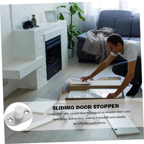 Sliding Door Floor Guide Roller And Barn Door Stopper For Smooth Easy Install Versatile Bottom Track Guide in living room setting